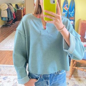 Urban Outfitters Green Henley